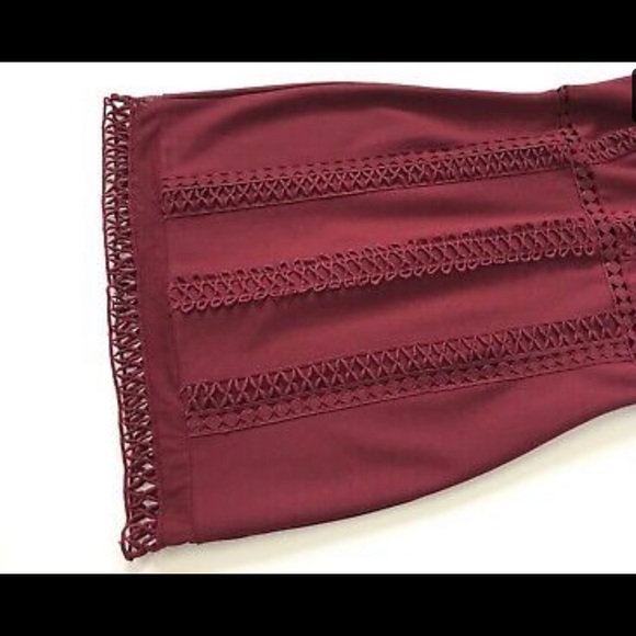 Free People Sky Scraper Mini Dress in Burgundy - Picture 6 of 7